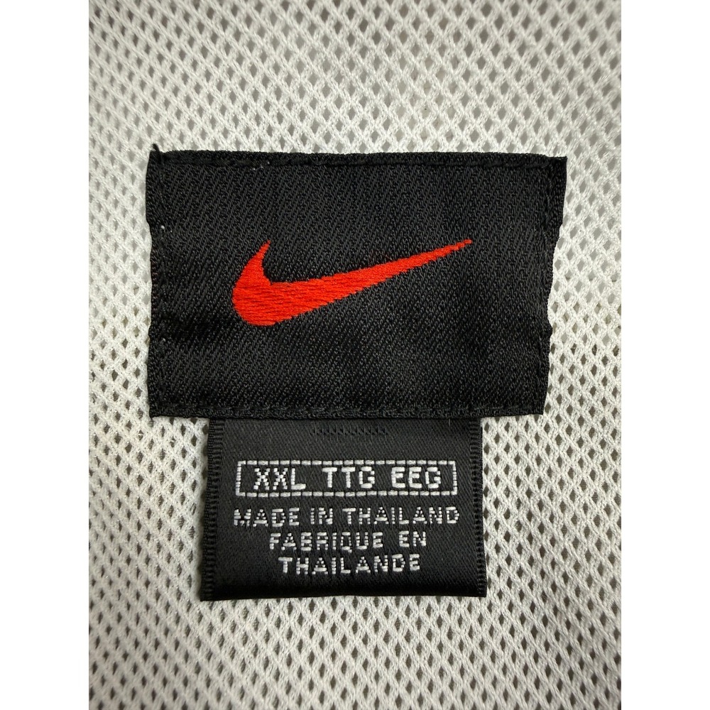 VTG Nike Windbreaker Jacket Mens XXL Gray White Full Zip Mesh Swoosh Y2K 90s - Picture 3 of 16